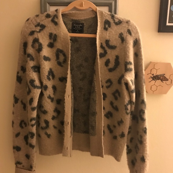 abercrombie leopard cardigan